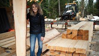 Milled LIVE-EDGE and LUMBER from Dead Trees | DIY Repurposed Logs