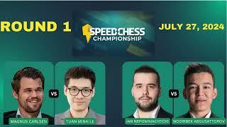 SpeedChess Championship 2024 | Main Event - Round 1| Magnus vs. Minh Le & Nepo vs. Abdusattorov