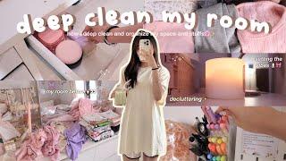 DEEP CLEAN MY ROOM 🫧 : organizing + decluttering (aesthetic & satisfying) !!  ૮꒰ ˶• ᴗ •˶꒱ა 