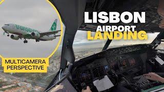 Lisbon airport (LIS/LPPT) Landing on runway 02 with multi camera perspective