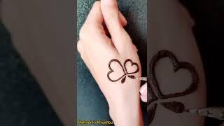 Simple heart mehndi design ️ | Heart mehandi tattoo design | #shorts