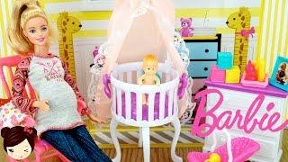 El Cuarto de la Bebe de Barbie y Ken - Guarderia de Barbie Embarazada