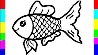 Draw Fish| How to draw cute fish step by step|  Easily Fish drawing||