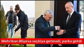 Mehriban Əliyeva seçkiyə getmədi, amma parka getdi