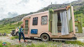 Her DIY $9k Bus Tiny House - Art Studio on Board