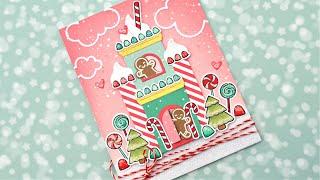 Holiday candy castle card