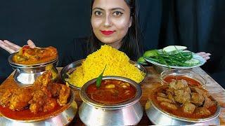 MeGa Lunch Handi FishCurry+Spicy Mutton Fat Curry+Spicy Handi Mutton LiverMasala+ Chilli+BasmatiRice