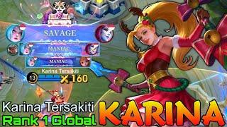 SAVAGE & MANIAC Karina Aggressive Carry - Top 1 Global Karina by Karina Tersakiti - Mobile Legends