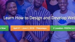 Web Design and Development Training April 21 -June 2, 2018 Lagos Nigeria