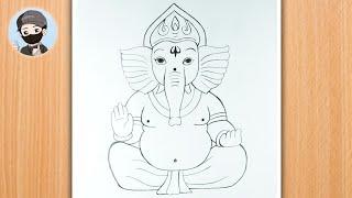 Ganesh Ji Pancil Drawing Easy Step By Step || Ganesh Ji Drawing Tutorial