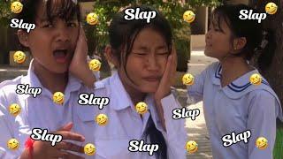 Vlog, We are play Game : “SLAP FACE” [#3]   #cambodia #deaf #vlog