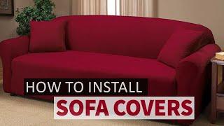 How to Install Sofa Covers - How to Wear Elastic Slipcovers /Couch Covers