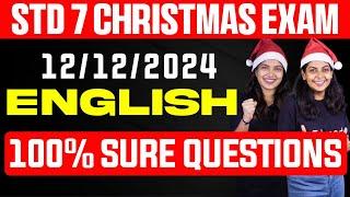 STD 7 Christmas Exam English | 12/12/2024 | 100% Sure Questions | Eduport