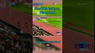 Aleia Hobbsbeat Shericka Jackson in women 100m| diamond league at Lausanne Switzerland #shorts