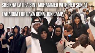 Sheikha Latifa Bint Mohammed With Her Son At Taharum For Gaza Donation Camp