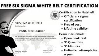 FREE SIX SIGMA White Belt CERTIFICATION in 2022 from OFFICIAL "Council for Six Sigma Certification"