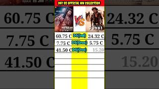 Pathaan movie day 05 vs Dunki movie Day 05 official worldwide total collection comparison।। #shorts