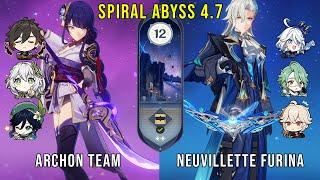 C0 Archon Team and C0 Neuvillette Furina | Genshin Impact Abyss 4.7 Floor 12 9 Stars