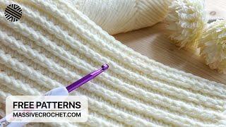 FAST & EASY Crochet Pattern For Beginners! ️  GORGEOUS Crochet Stitch for Blanket, Scarf & Hat