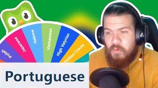 Speedrunning a RANDOM LANGUAGE on Duolingo (PORTUGUESE)