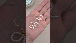 Cute Pearl Bow Earrings Tutorial | Easy Wire Wrap Jewelry Making for Beginners | DIY Beaded Earrings