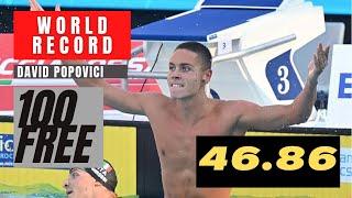 David Popovici 100 Free NEW WORLD RECORD, 46.86!!  -QUALITY VIDEO