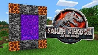 How To Make a PORTAL to the JURASSIC WORLD FALLEN KINGDOM Dimension in Minecraft PE