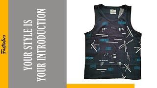 FASRCOLORS 7013 ALLOVER  PRINT NAVY VEST