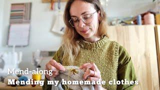 Visibly mending my homemade clothes | Cosy mend-along podcast episode