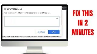 Page Unresponsive Wait Or Exit - Chrome Facebook - Fix This in 2 Minutes.