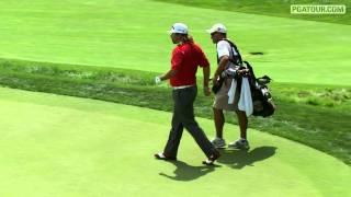 Greenbrier Shot of the Day: Andres Gonzales holes it in from seventy feet away for birdie