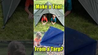 Make a Tent using only a tarp, a stick and a rope!