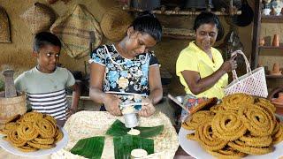 garlic murukku / A murukku recipe I make for crispy garlic flavor  / .village kitchen recipe