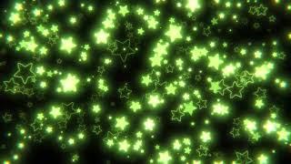 【4k】＊Night Sky Background Background with Fluffy PeaGreen Stars＊【With BGM】