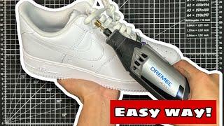 How to: Drill holes in shoes for rope laces        THE EASY WAY!