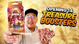 Opening 14 Treasure Booster Boxes! OP-01, OP-02, OP-03, OP-04, AND OP-05 One Piece TCG Booster Box