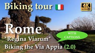 Rome | Bike Ride in the Appian Way - Via Appia Antica, Italy【Biking Tour】Floating Captions - 4K