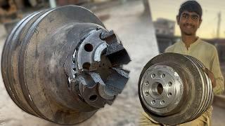 Rare Technique to Rebuild Crankshaft Pulley Broken Nut Base with Custom Iron Fabrication