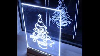 How to make acrylic led Christmas tree edge light sign / decoration