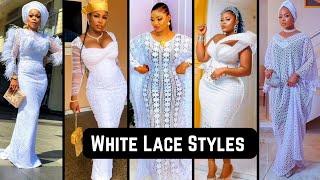 Elegant White Lace Styles: Asoebi and Owambe Inspiration// White Bubu Styles.