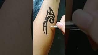 Membuat  Tato Tribal Vector Pakai Pulpen #shorts #tattoo