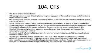 104. OTS (One Time Settlement)