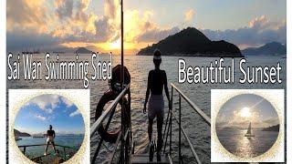 Sai Wan Swimming Shed (built 50 years ago) & Watching the beautiful Sunset.