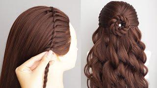 Easy And Fabulous Hairstyle For Prom | Waterfall Braid Hairstyle Step By Step | Half Up Half Down