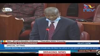 Senator Kithure Kindiki's last words to President Uhuru before impeachment