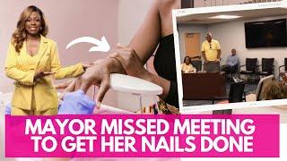 Mayor ABANDON Residents at Meeting to Get Her Nails Done 