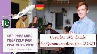 German student visa complete file detail| German Embassy Visa Interview Guidelines| FIBZ MTP |