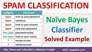 Text Classification Spam Classification using Naive Bayes Classifier 1 Add Smoothing Mahesh Huddar