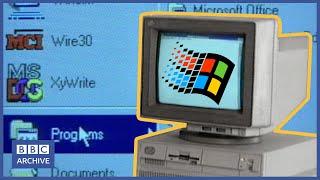 1995: WINDOWS 95 launch - is Microsoft too big? | Newsnight | Retro Tech | BBC Archive