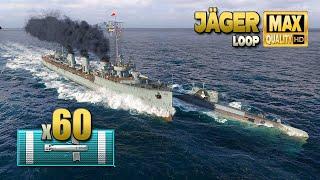 Destroyer Jäger with impressive 60 torpedo hits - World of Warships